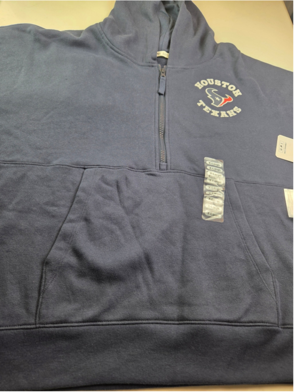 Women's 47 Brand Houston Texans Quarter-Zip Hoodie Navy XL #1674